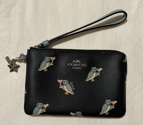 COACH piccolo braccialetto nero rivestito con ciottoli in cotone PARTY GUFO F80302 con ciondolo stella