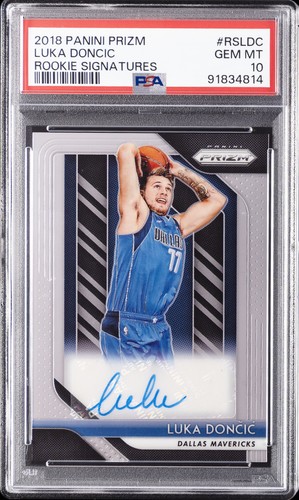 2018 PANINI PRIZM ROOKIE SIGNATURES #RSLDC LUKA DONCIC ROOKIE RC PSA 10 AUTO