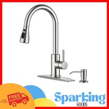 Durable Stainless Steel Kitchen Faucet with 1.8 GPM Flow Rate Pull Out Sprayer