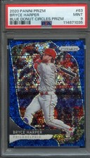 2020 Panini Blue Donut Circles Prizm #63 Bryce Harper PSA 9 Pop 3 Serial #16/199