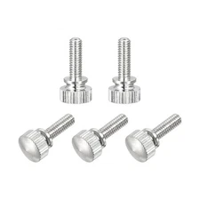 5pcs Knurled Thumb Screws M4x12mm Flat Brass Bolts Grip Knobs Nickel Plated