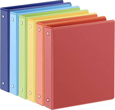 1-Inch 3 Ring Binder with 2 Interior Pockets, 1''Durable Binders Holds US Letter