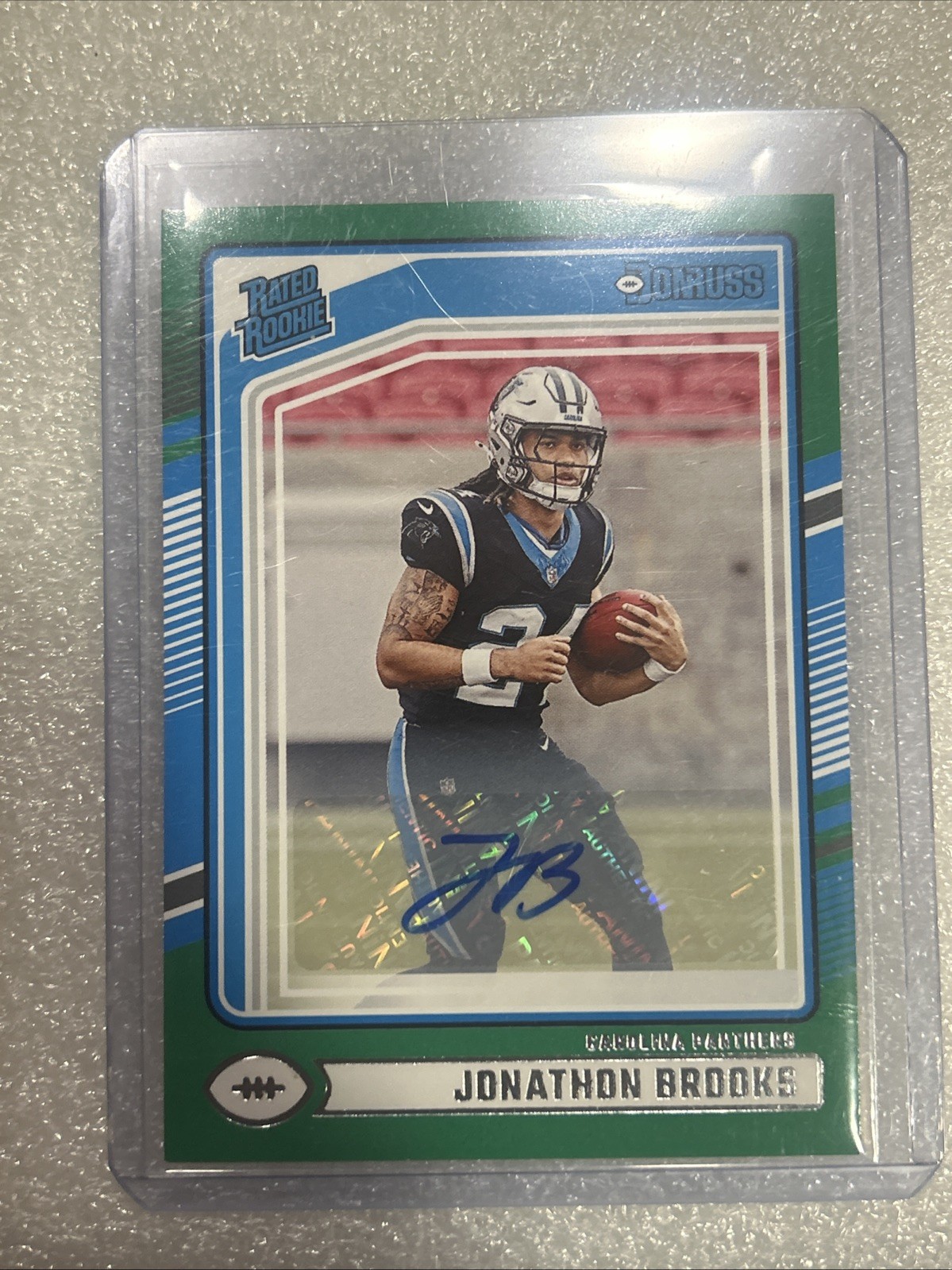 2024 Panini Donruss - Rated Rookie Jonathon Brooks #354 Green Autograph