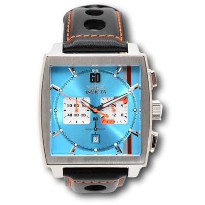 ワンコ様 Invicta S1 Rally Cuadro Men's 45mm Blue GMT Black Leather Chrono