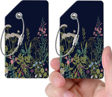 2 Luggage Tags, (1" Smaller than Traditional) Perfect for Quick Luggage ...