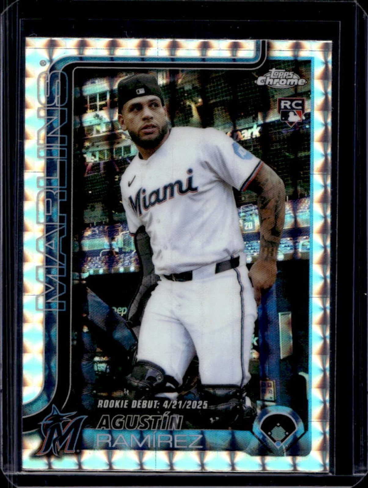 2025 Topps Chrome Update Agustin Ramirez RC Geometric Refractor #USC38 Marlins