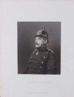 Albrecht von Roon preußischer Generalfeldmarschall  mit Pickelhaube Stahlstich