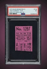 David Bowie 2/15/73 Ziggy Stardust Tour Radio City Music Hall Ticket Stub PSA 7
