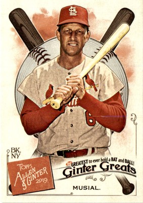 2019 Topps Allen & Ginter #GG-27 Stan Musial Ginter Greats St. Louis Cardinals