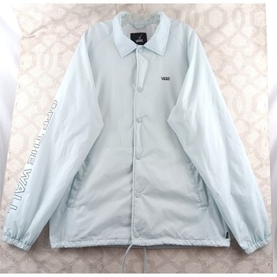 Vans Torrey Coach Jacket Light Blue ''Off The Wall'' Graphic Print Size XL