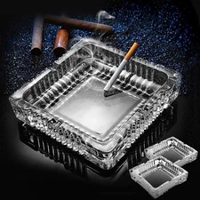 Ashtray Large Glass Ashtray Cigarette Cigar Clear Crystal Ash Trays Outdoor Glas