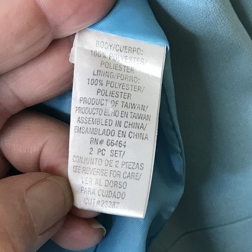 STUDIO I Womens Zip Up Suit Jacket Size 12 Blue Contrast Topstitching Lined Work - Picture 8 of 9