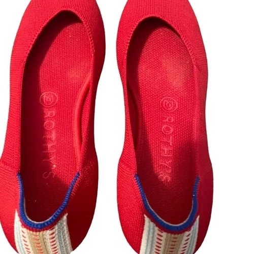 Rothy's The Square Cardinal Red Knit Fabric Ballet Flats Retired Pattern, Sz 8W - Bild 4 von 10