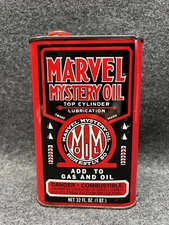 Vintage Marvel Mystery Oil 32 oz Can No. 013 gas oil advertising tin B