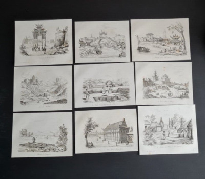 Antike (1835) Drucke - China - Peking - Städte, Dörfer & Menschen - d'Urville