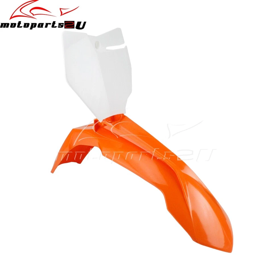 For KTM EXC SX SXF XCF XCW 250 13-16 Front Fender Mudguard & White Number Plate - Image 4 of 4
