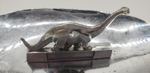 Vintage Sinclair Chrome Dinosaur Trinket Dish Vintage Gas Memorabilia - Picture 3 of 7