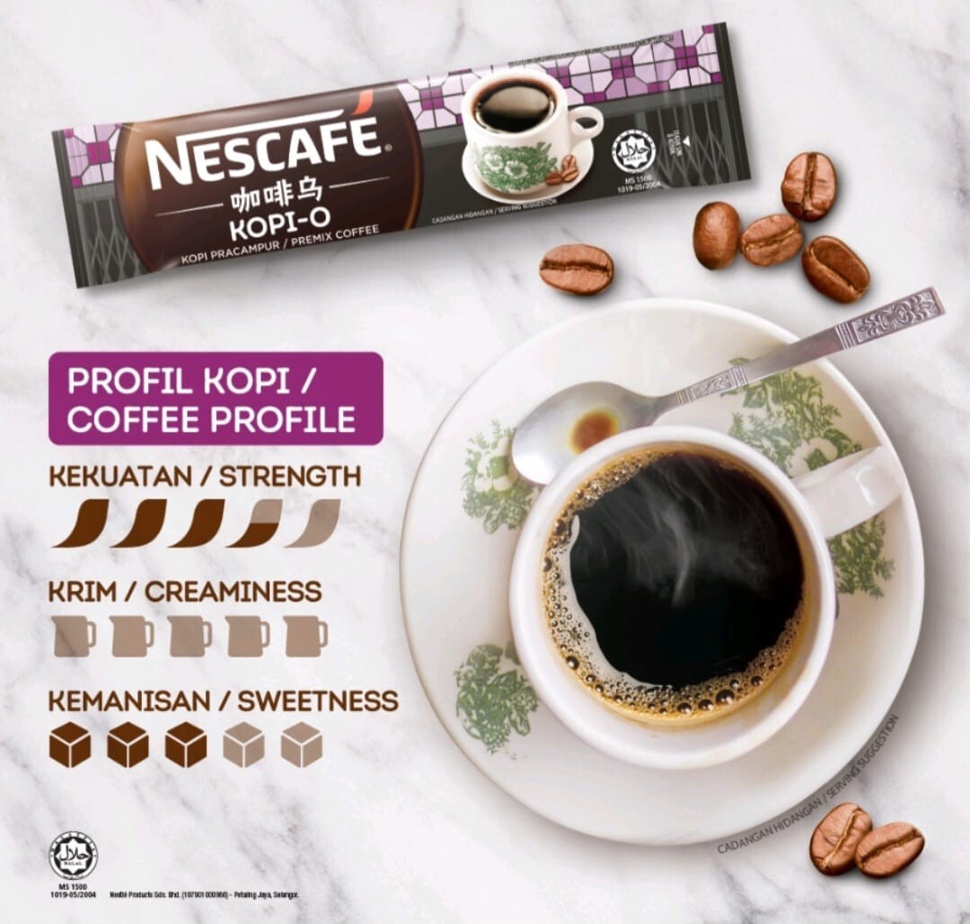 NESCAFE Kopi O Instant Black Coffee 4 (15s x 16g) fast shipment by