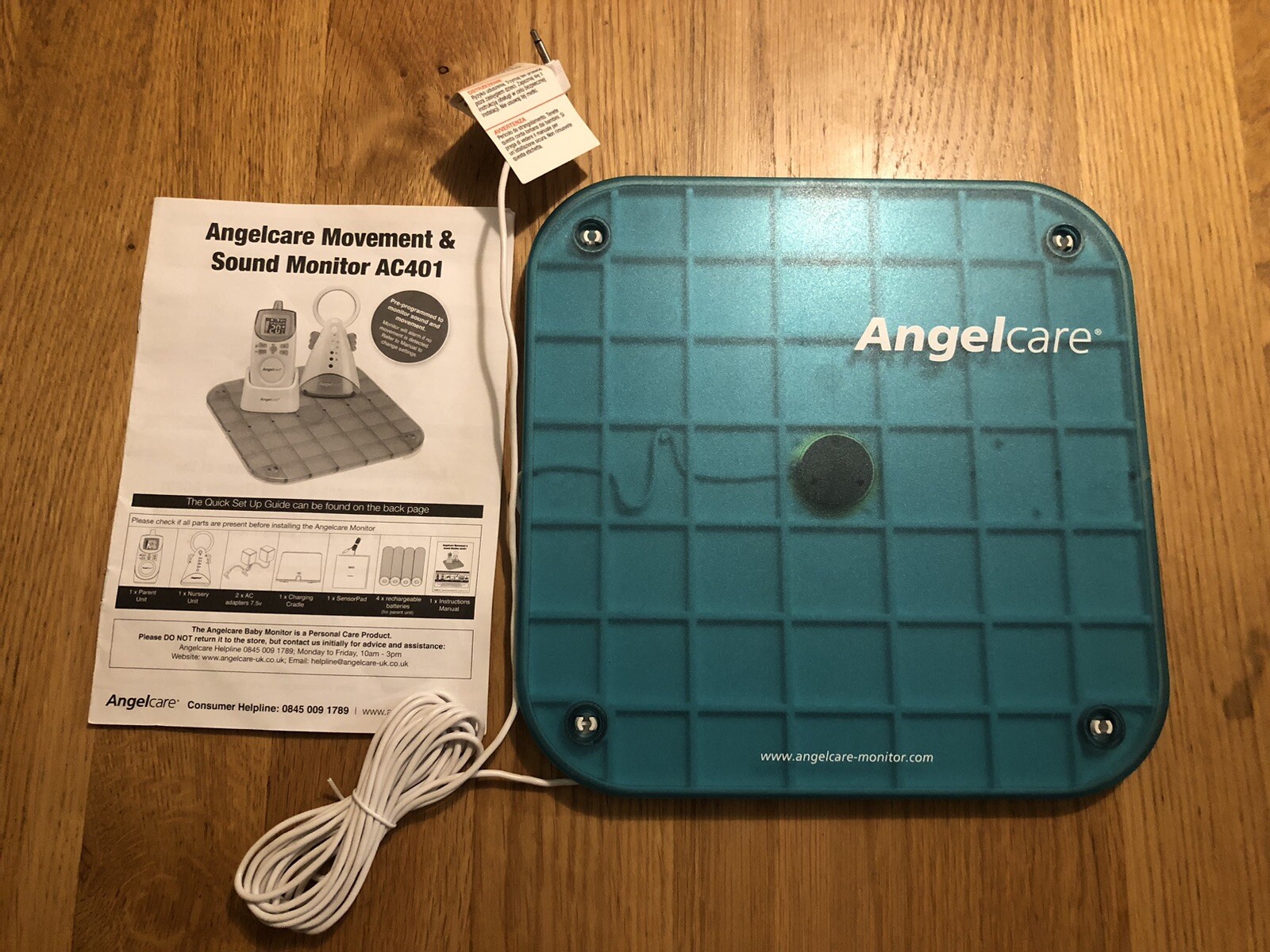 Angelcare AC401 Baby Breathing Movement and Audio Monitor with Wired