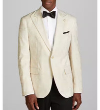 Jos A Bank Mens Tonal Floral Dinner Jacket Blazer 46R Tailored Fit D010036