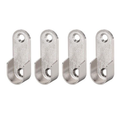Oval Closet Rod End Supports Wardrobe Rod Flange Support Fit Rod Dia 16mm 4 Pack - Picture 1 of 4