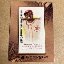 2015 Allen & Ginter 10 Anniversary Mini 2007 Brandon Phillips A&G Back XQ