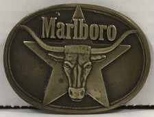 Marlboro Solid Brass Belt Buckle Philip Morris Buckle Vintage 1987 Vintage