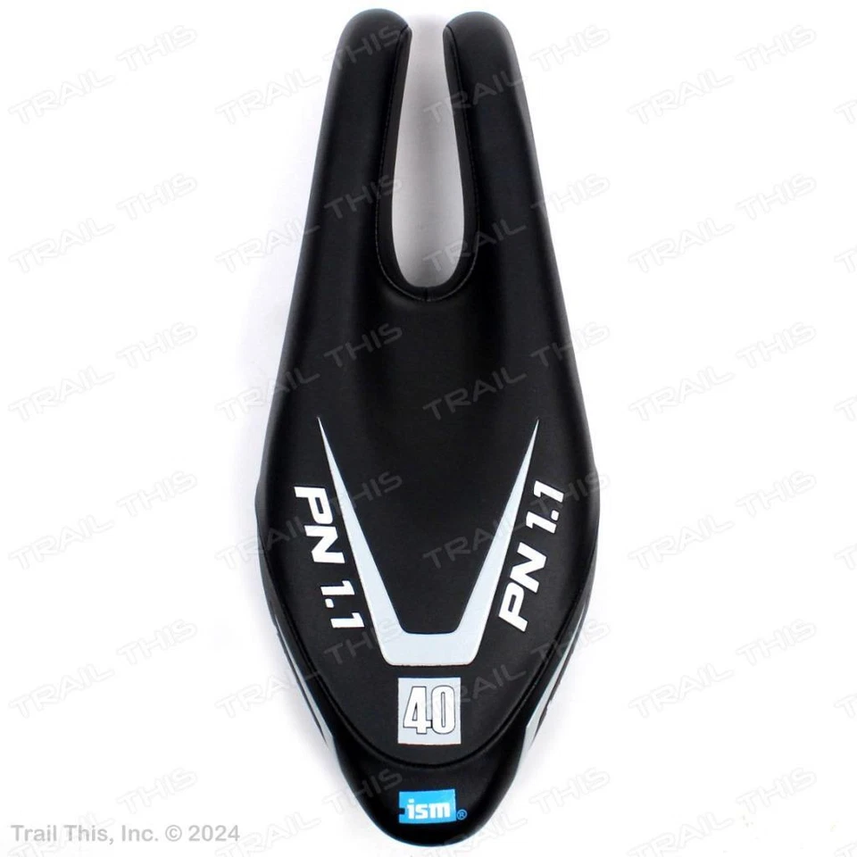 Sillín de bicicleta de carretera ISM PN 1.1 nariz dividida triatlón contrarreloj 275 x 110 mm negro Foto 2 de 4