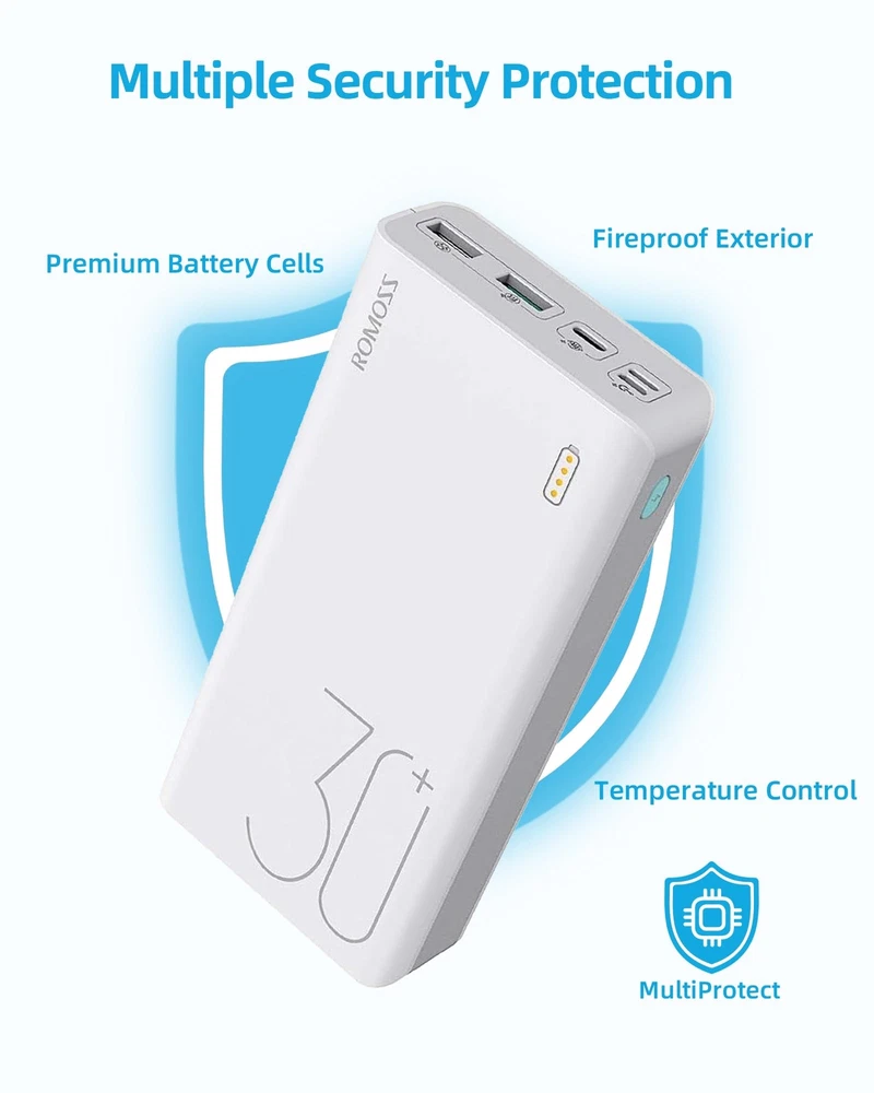 30,000mAh Power Bank with USB-C, 3 Outputs & 3 Inputs for Fast Charging