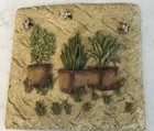 Cheri Blum 3D Resin Wall Art Tile Plaque Herb Garden & Butterflies 5.35” X 5.25”