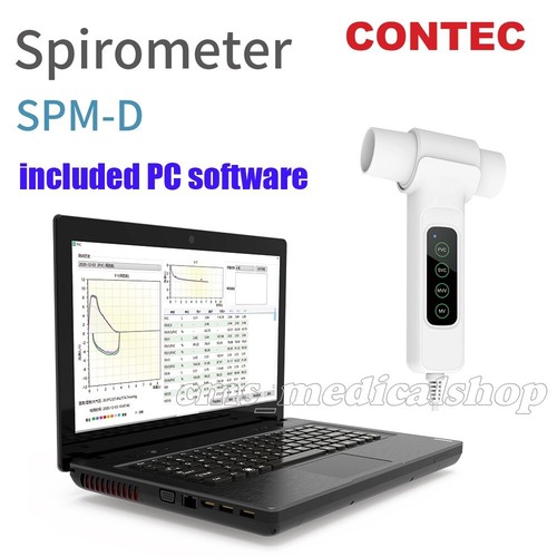 SPM-D Digital Spirometer FVC MVV VC Handheld Lung Breathing Mouthpiece Software