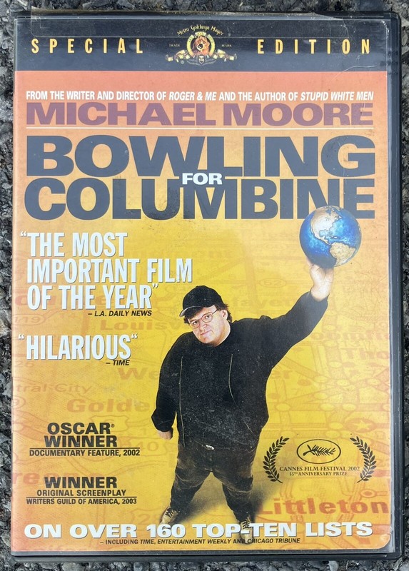 Bowling For Columbine, DVD--Michael Moore takes on the American gun culture!