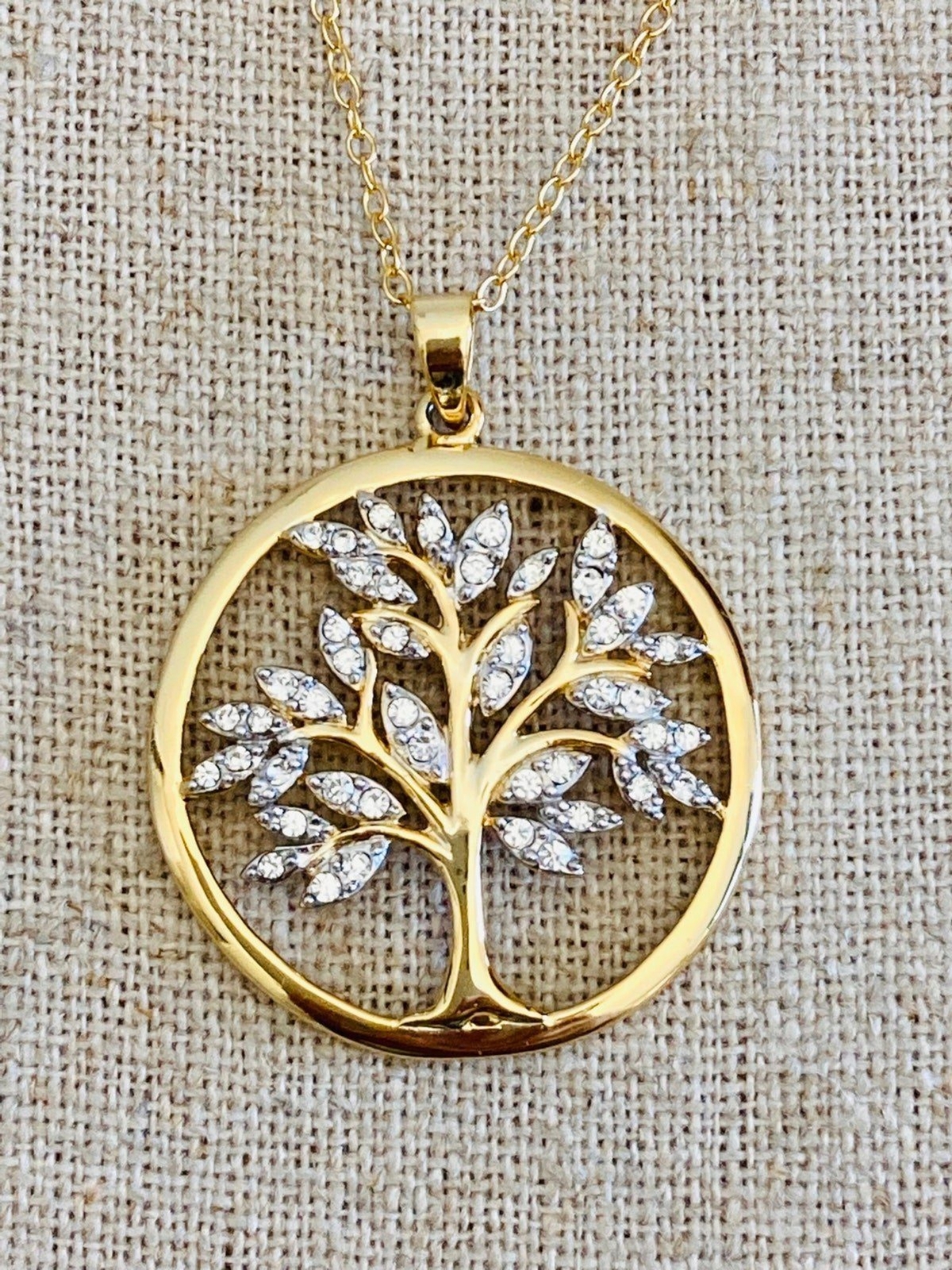 JCM 925 sterling silver 18k gold vermeil tree of life Necklace eBay