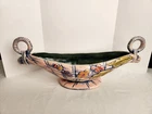HULL POTTERY T10 BLOSSOM FLITE CONSOLE BOWL 16-1/2" LONG GLOSS PINK VASE 1955