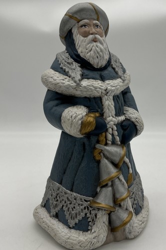 Statuina Natale Vintage Vecchio Mondo Babbo Natale Pizzo Campane Ceramica Dipinta a Mano 10" - Foto 6 di 16