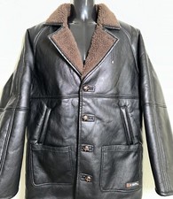 X-girl Kim Gordon Brown Vegan Leather Coat Jacket Sherpa Lined Sz M Sample