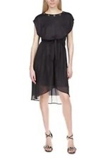 MICHAEL Michael Kors Women's High-Low Hem Mini Dress (P/L) Black