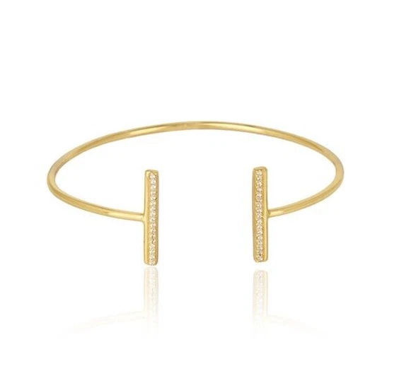 VALENTINO Bracciale doppio bar argento sterling pavè zirconi argento 925 regalo anniversario