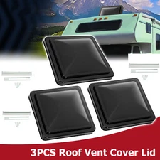 3PCS Black Replacement Roof Vent Cover Lid 14" X 14" For Camper RV Trailer