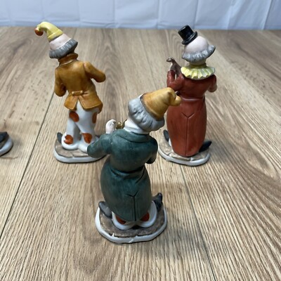 Six vintage Clowns Playing Musical Instruments statue ceramic | eBay