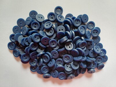 50 x kleine 9 mm 14 L dunkelblau 2-Loch Rollrand Knöpfe SHIRT Nähen BASTELN