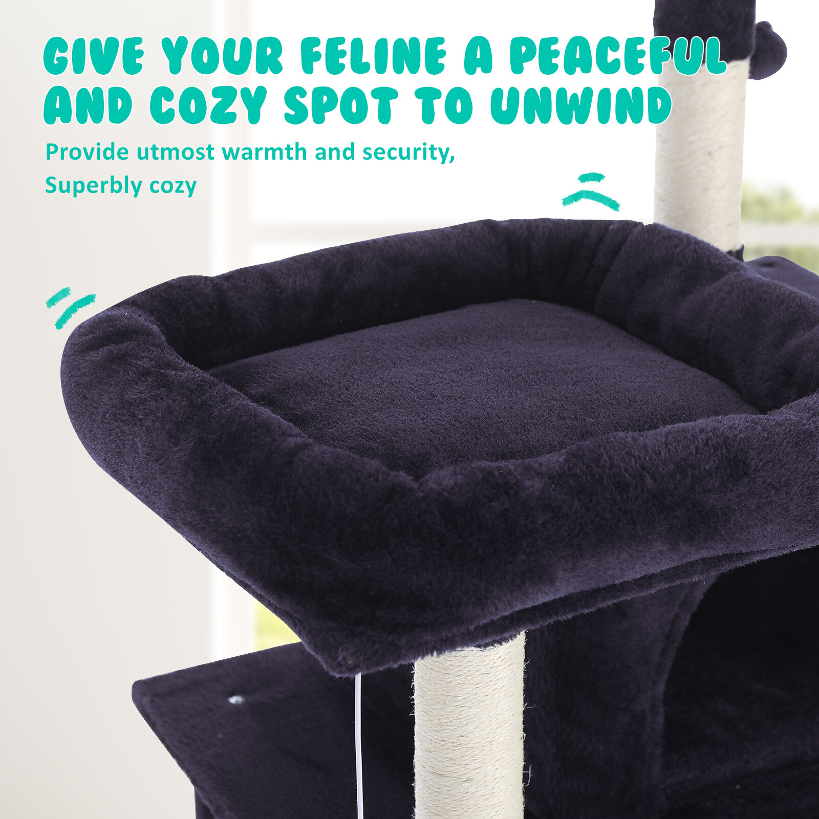 Cat Tree Scratching Post Scratcher Pole Sisal Furniture Condo House