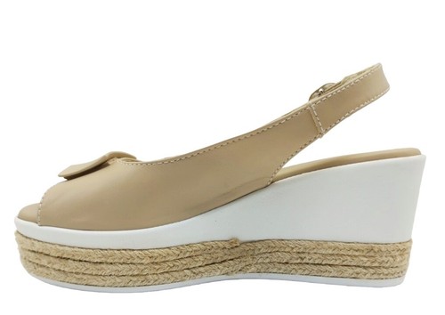 Sandali da donna Nero Giardini E307715D scarpe zeppa corda casual comode pelle - Foto 4 di 13