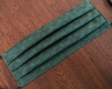 Black Circles on Green Face Mask. 100 Quilters Cotton. Kids, Teen  Adult Size.