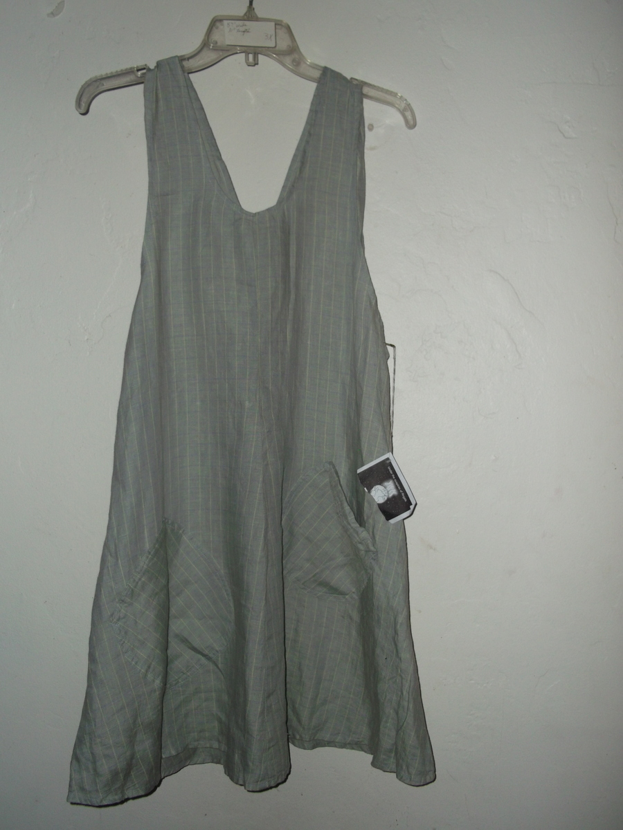 jump linen dress JUMP SHORT SLEEVE STRIPE PANELLED LINEN DRESS - Dresses : Status Clothing