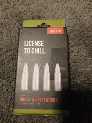 True Fabrications Foster & Rye Stainless Steel Bullet Whiskey Rocks - Set of 4