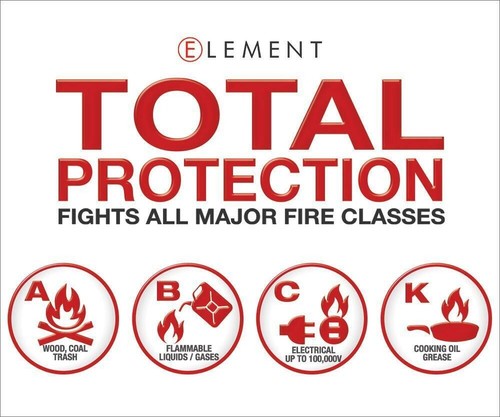 ELEMENT E50 Fire Extinguisher 40050 50 second use NO MAINTENANCE Free Mount Clip - Picture 4 of 7