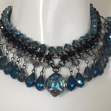 Victorian Inspired Necklace Faceted Glass