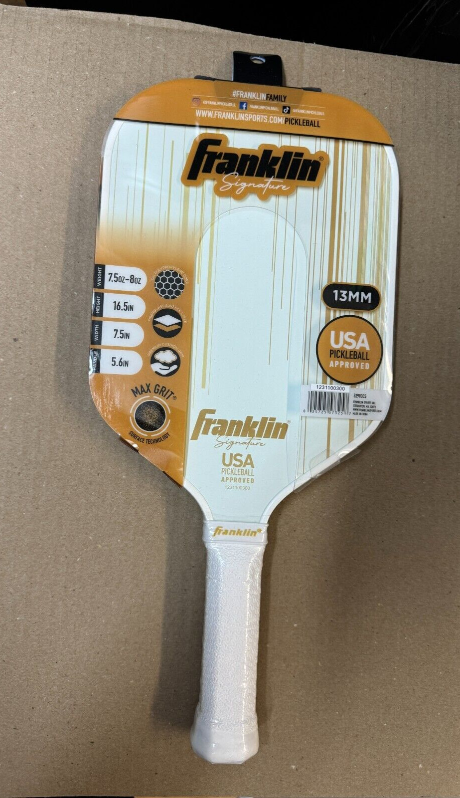 Franklin Signature Pro Series Pickleball Paddle White 13mm new 3257
