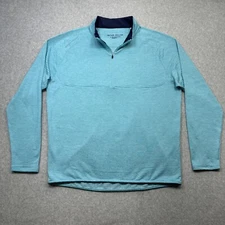 Peter Millar Maven 1/4 Zip Large Light Blue Performance Golf Travel Stretch